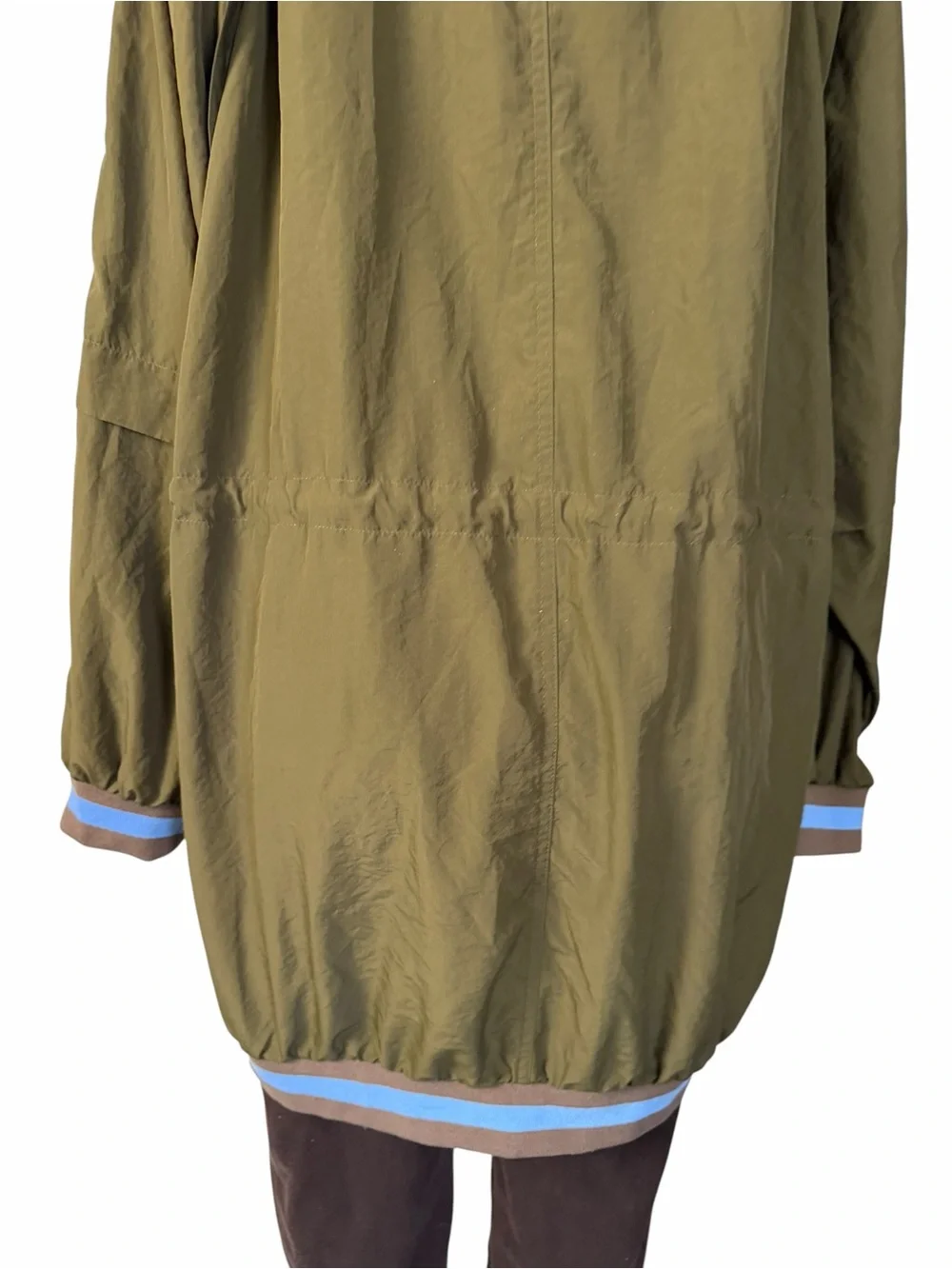 Free People Hooded Longline Jacket in Wild Sage Size Medium